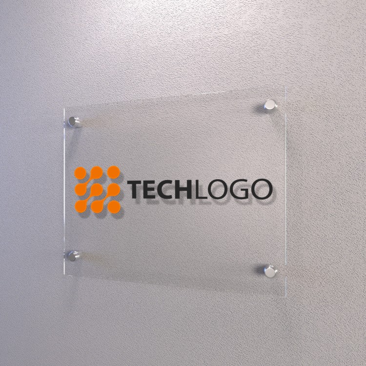Tabliczka-reklamowa-z-bezbarwnej-plexi-montowana-na-metalowych-dystansach-nowoczesny-szyld-z-logotypem