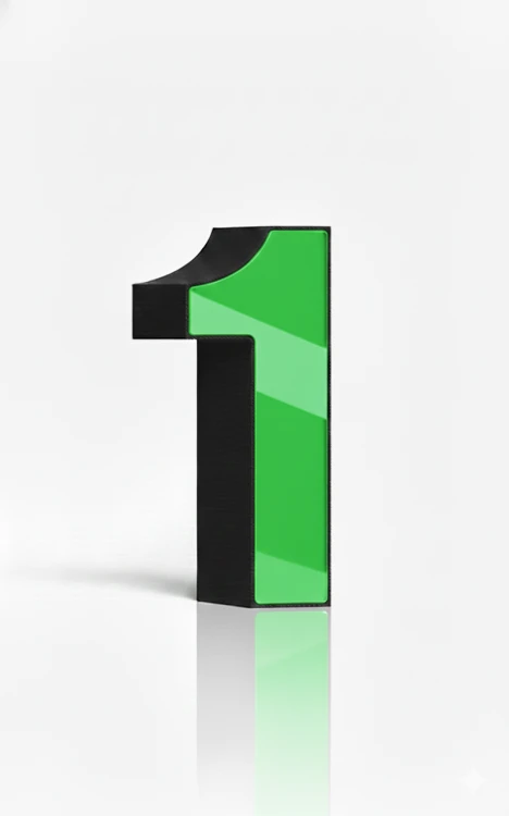 Cyfra-1-3D-z-filamentu-zielone-lico-do-numeru-stolu-i-domu